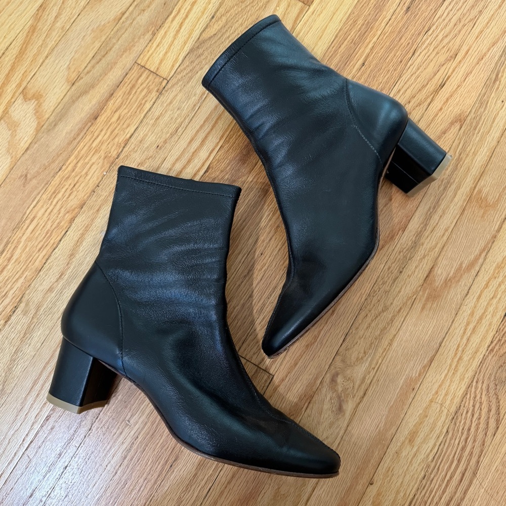 By Far Sofia Black Leather Ankle Boots LIKE NEW